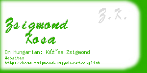 zsigmond kosa business card